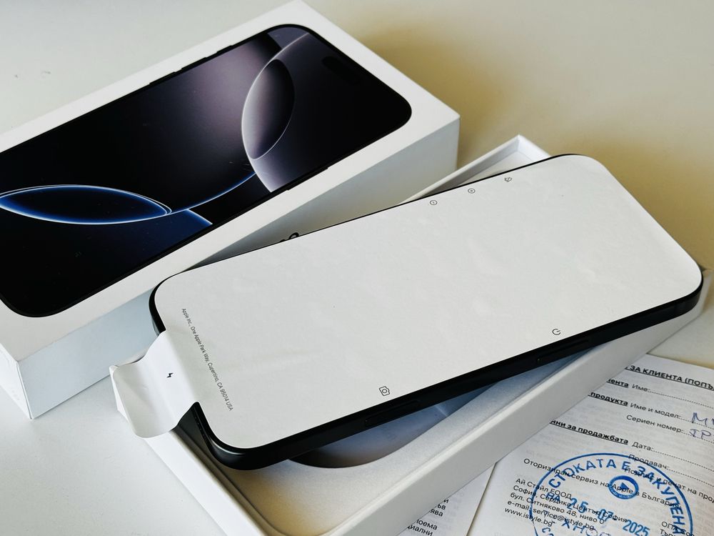 НОВ! Iphone 16 Pro Max 256GB Black Titanium Гаранция 2 години