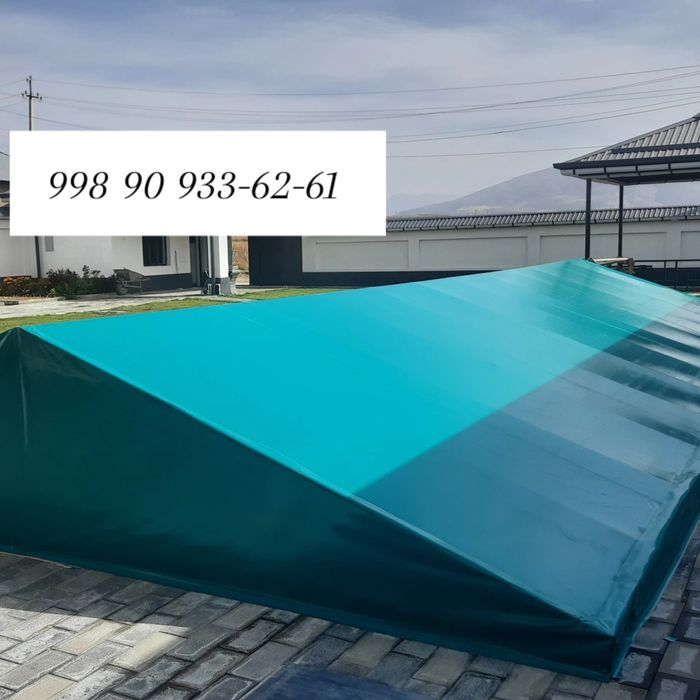 Установка бассейн тент и банер