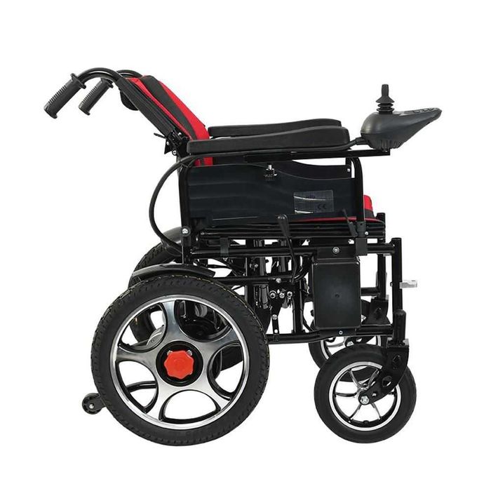 Scaun cu rotile electric, pliabil, manere rabatabile Rosu JT 099