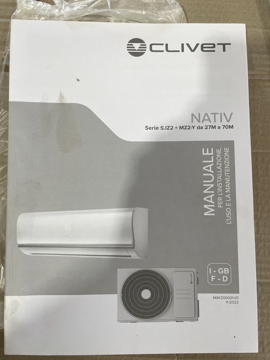 Pompe de caldura AC   MONOSPLIT CLIVET NATIV 7 KW A++/A+