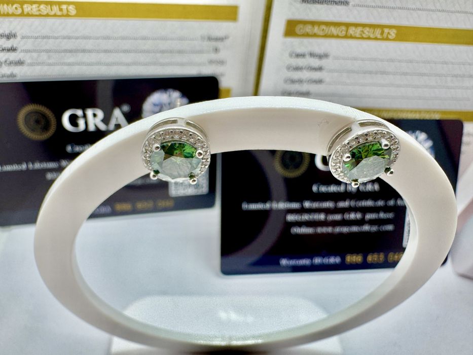 Сребърни обеци с мойсанит (Диамант) 1 карат