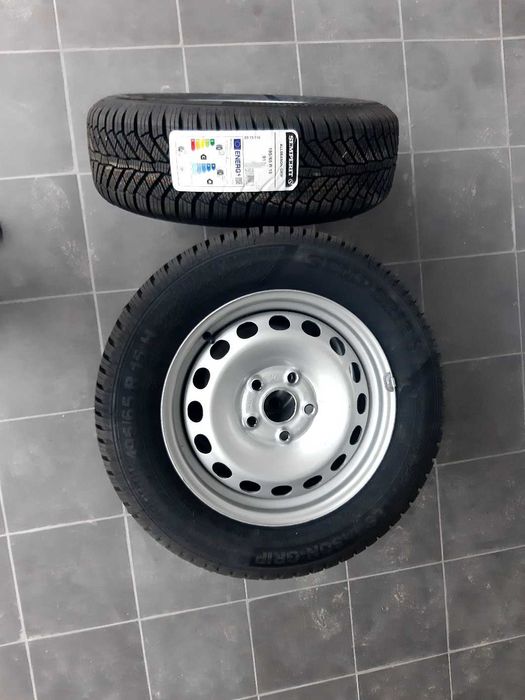 Roti complete iarna noi pe 15", 5/112 cu Semperit 195/65/R15
