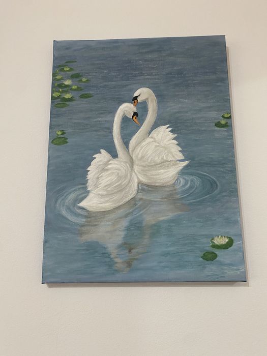 Tablou cu lebede unic de o eleganta aparte