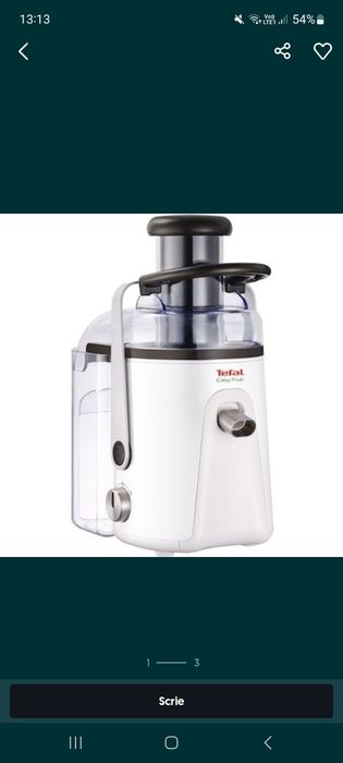 Storcator de fructe si legume Tefal Easy Fruit ZE581B ,700 W