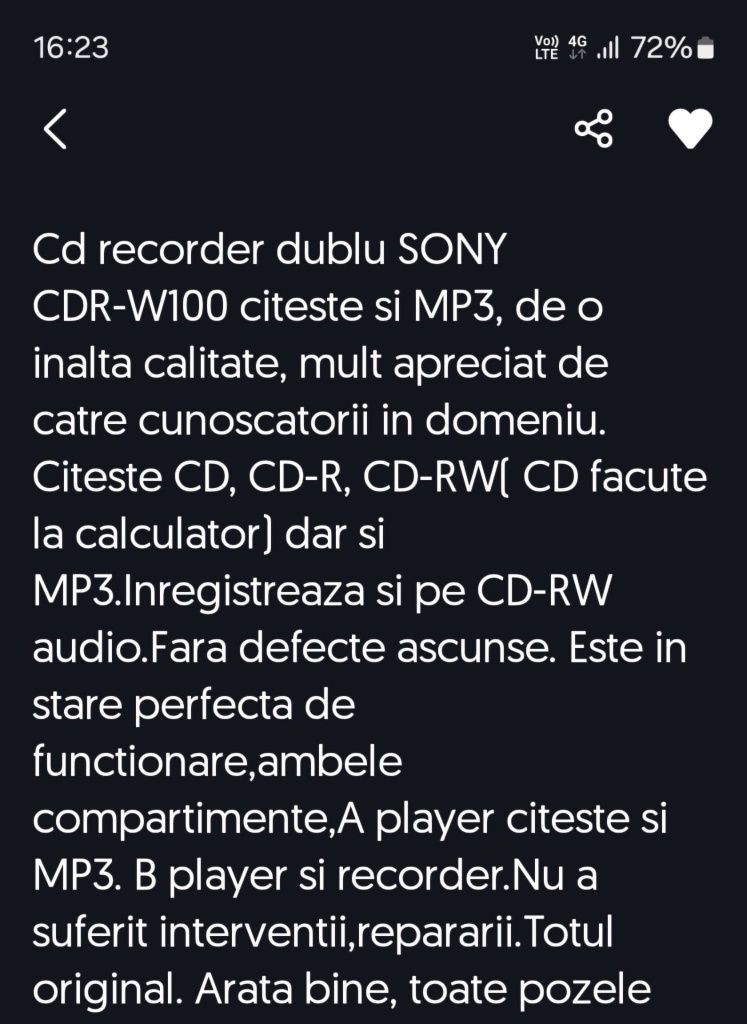 CD Recorder SONY RCD-W100