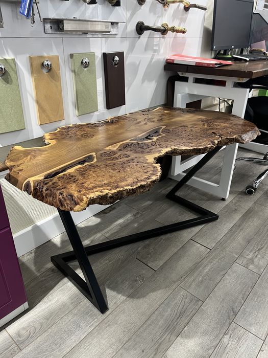 Стол журнальный , Слэб , массив карагач 112см#57см h=55cm