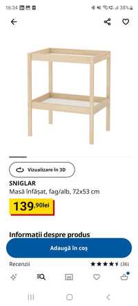 Masa de infasat Ikea + accesorii