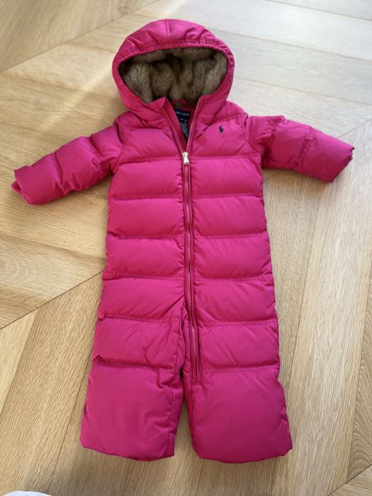 Salopeta de iarna Ralph Lauren, 12luni, puf natural