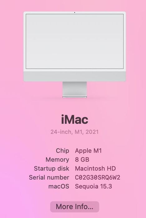 Apple iMac 24 inch M1, Retina 4.5K, 8GB, 512GB SSD
