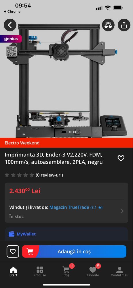 Imprimanta Ender 3-V2 echipata cu CR Touch(autoleveling)