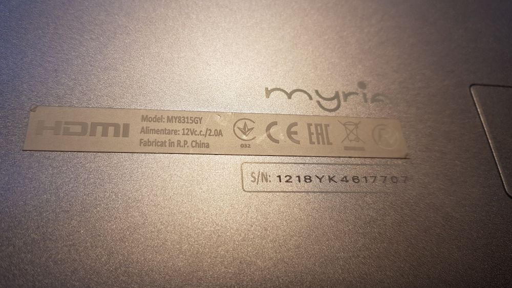 Laptop Myriad MY8315GY display spart