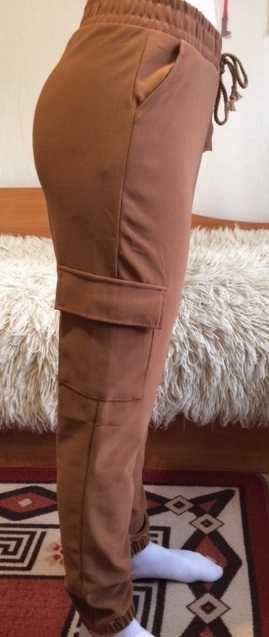 Карго панталони тип шалвари/потури (цвят - зелен/тухлен)