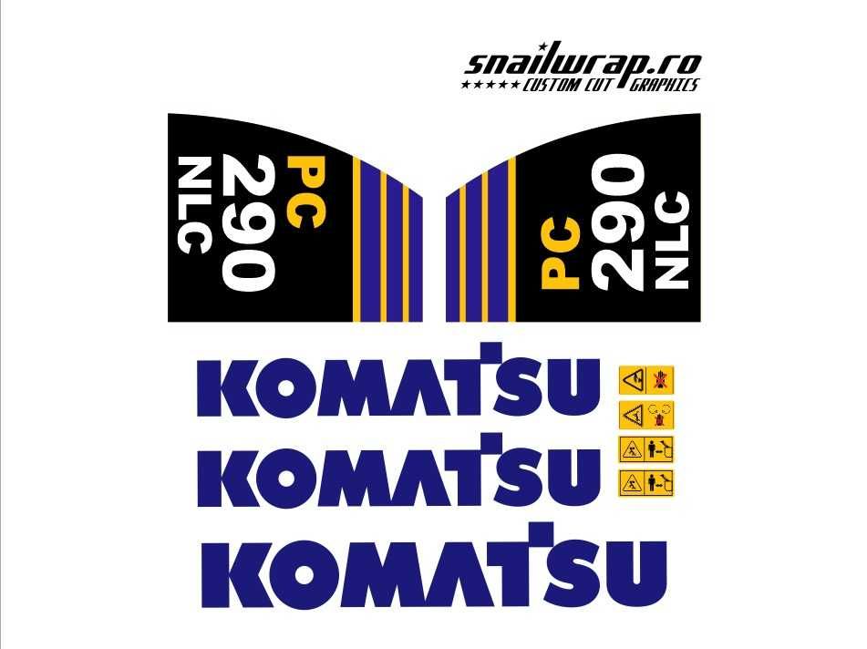 Stickere autocolante Komatsu PC 14R / 16R, WB 93 R / 97 R, PC 26 MR