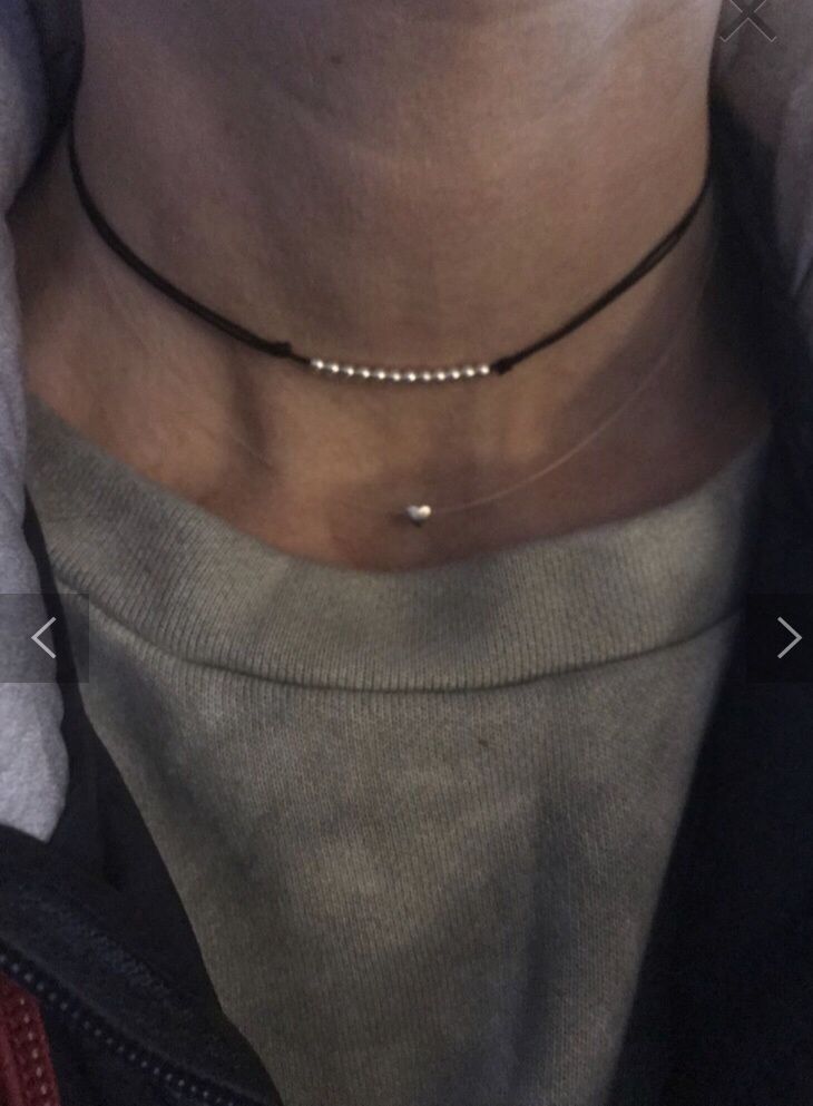 Colier choker inima / Colier fir  transparent