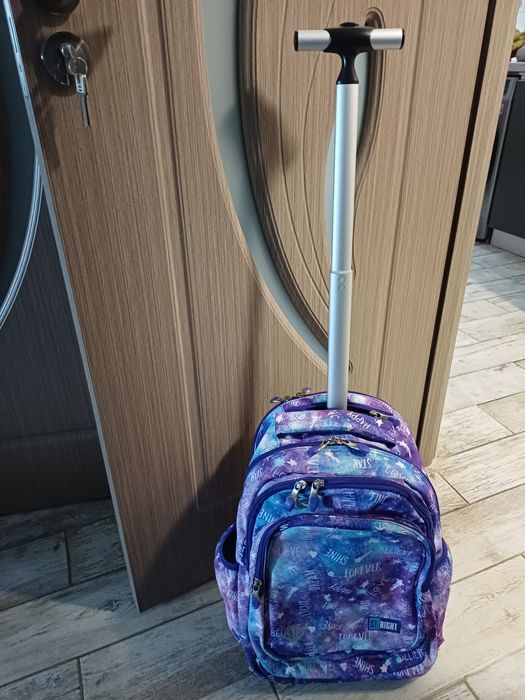 Ghiozdan tip troler St.Majewski St.Right Galaxy Girl, 3 compartimente,