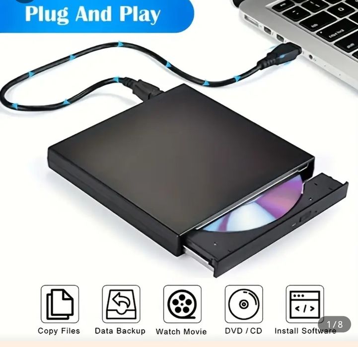 CD/DVD Player portabil, compatibil Windows, laptop, MacBook