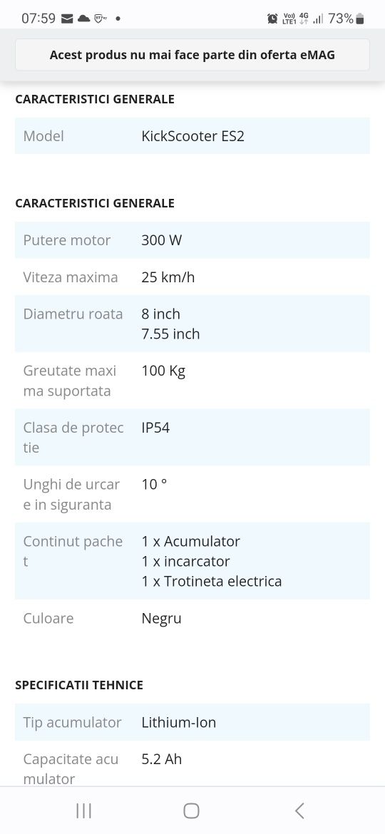 Trotineta electrica Ninebot Segway ES2