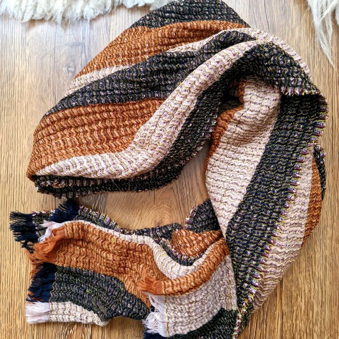 Fular multicolor din lână, bumbac și vâscoză – COS