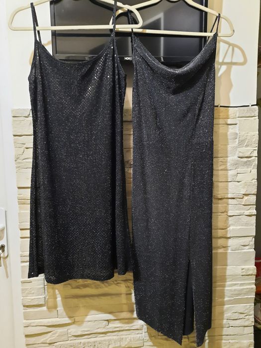 Rochie 42,satin,voal,perlute,Sandale satin 40,Bolerou perle si paiete