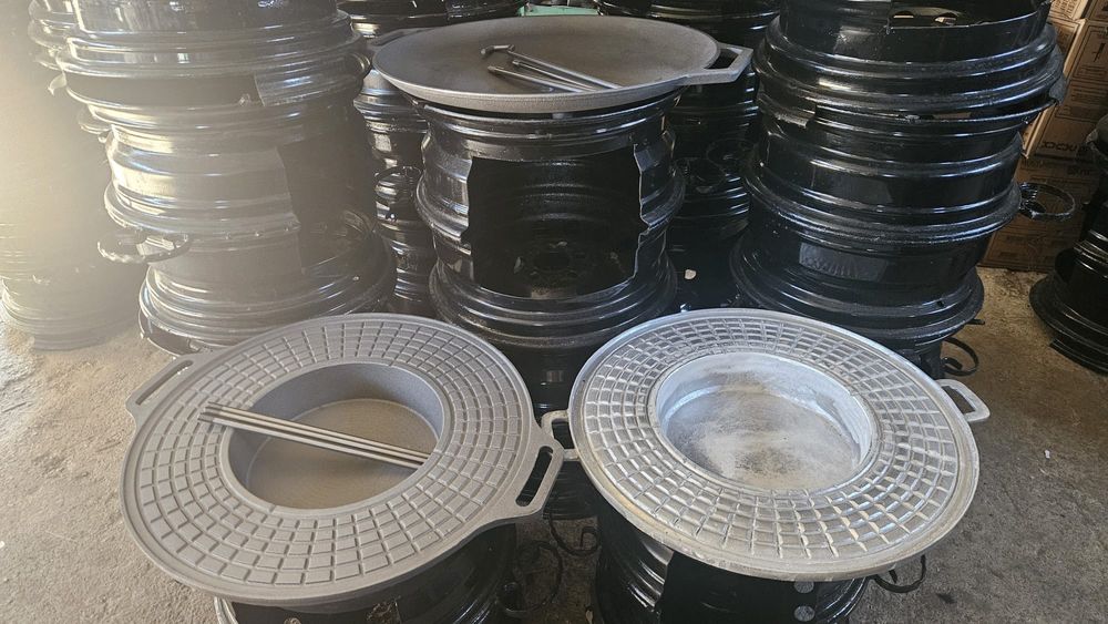 Sobă grădină / pirostrie din jante auto