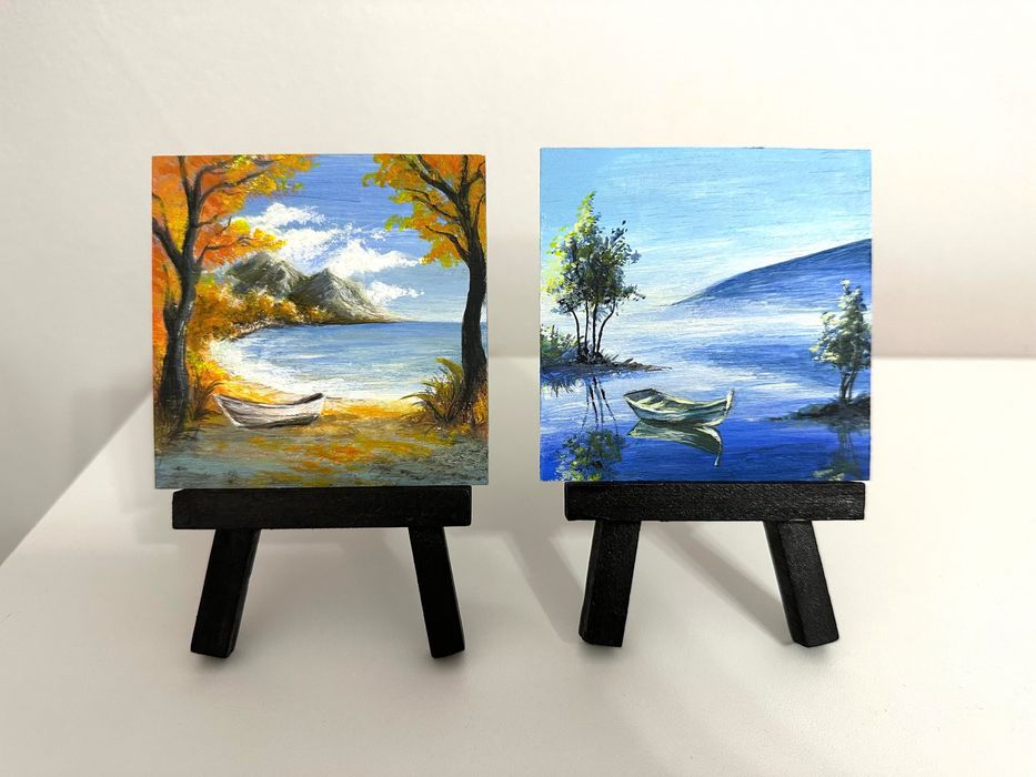 Mini tablouri pictate manual