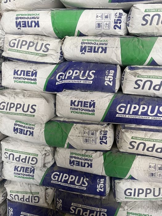 Клей плиточный усиленный, газаблок клей, кафель клей, усиленный клей,