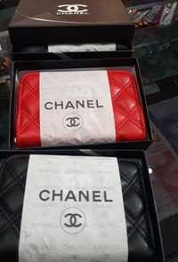 Portofele Chanel new model import Franța  logo metalic, cutie