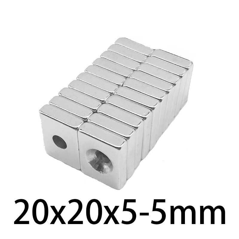 20x20x5mm с отвор 5mm неодимов МАГНИТ N52, magnit, магнити, magniti