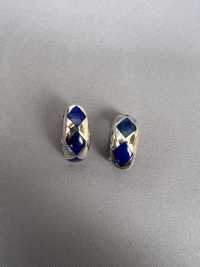 Cercei clips din argint si lapis lazuli(bc95p7)