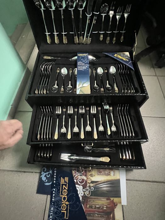 Zepter набор кастрюль, Makita набор дрелей, zepter набор ложек и вилок