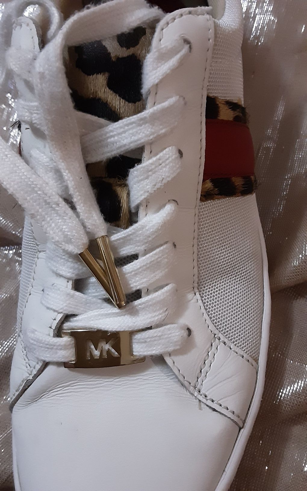 (37) MICHAEL KORS Irving stripe оригинални сникърси естествена кожа