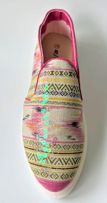 Крутые лоферы в восточном стиле с паетками обувь кеды кроссовки сапоги