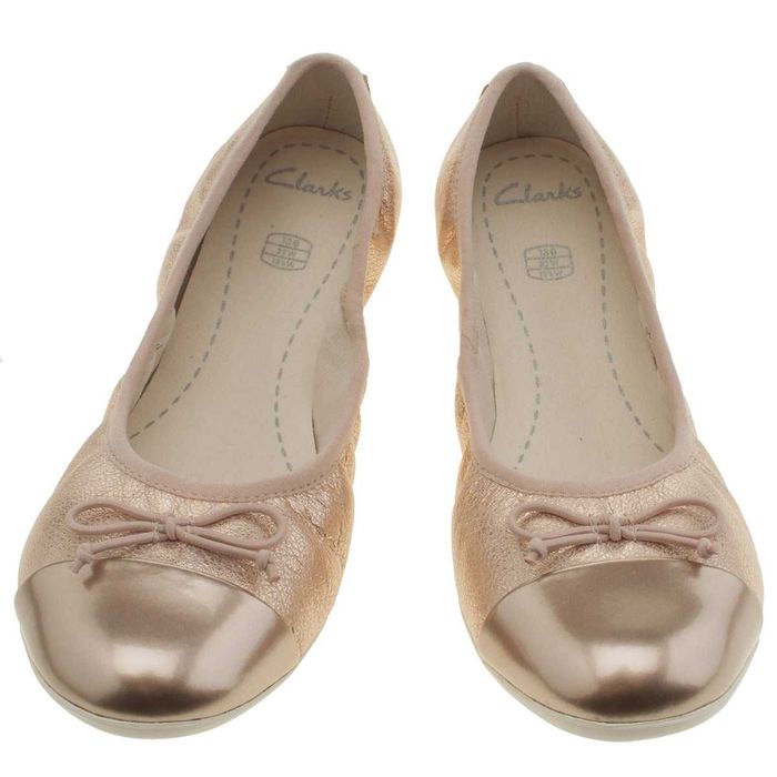 ПРОМО до 30.10! CLARKS № 36/37 – Дамски балеринки ест кожа ROSE & GOLD