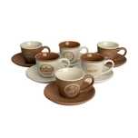 Set 6 cesti cu farfurii portelan MERAKI, 90 ml Nobila Casa