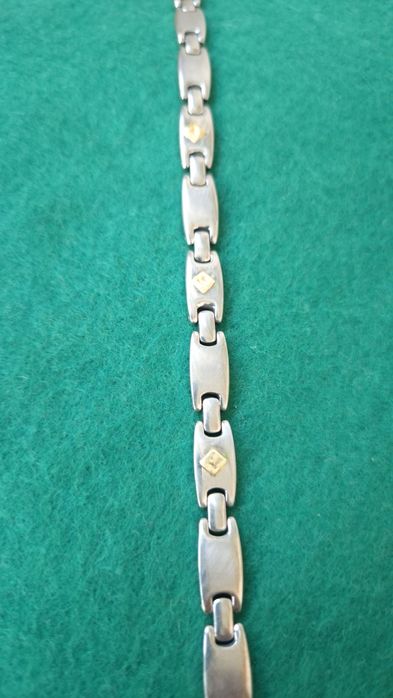 Brățară inox cu ornamente din aur