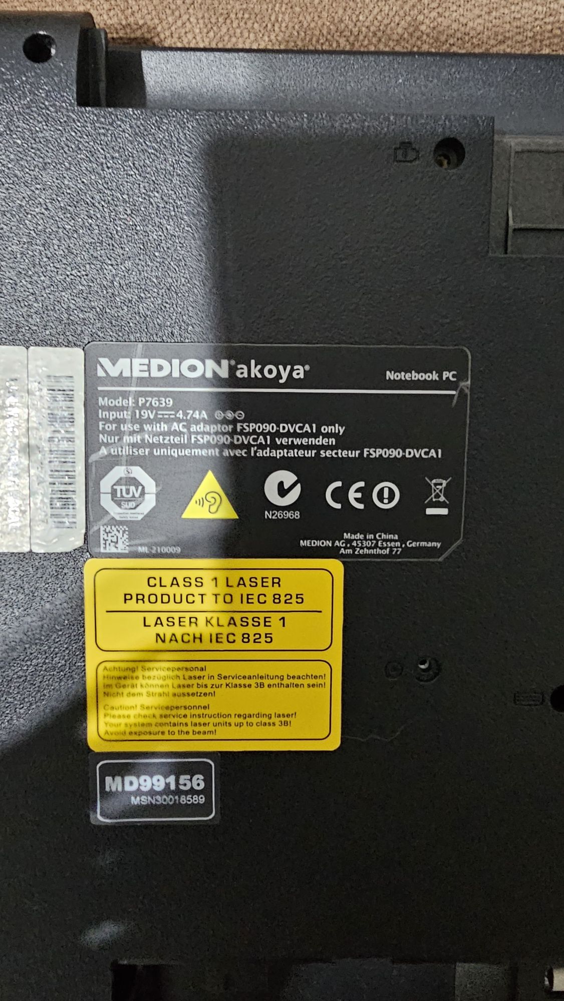 Dezmembrez laptop medion P7639