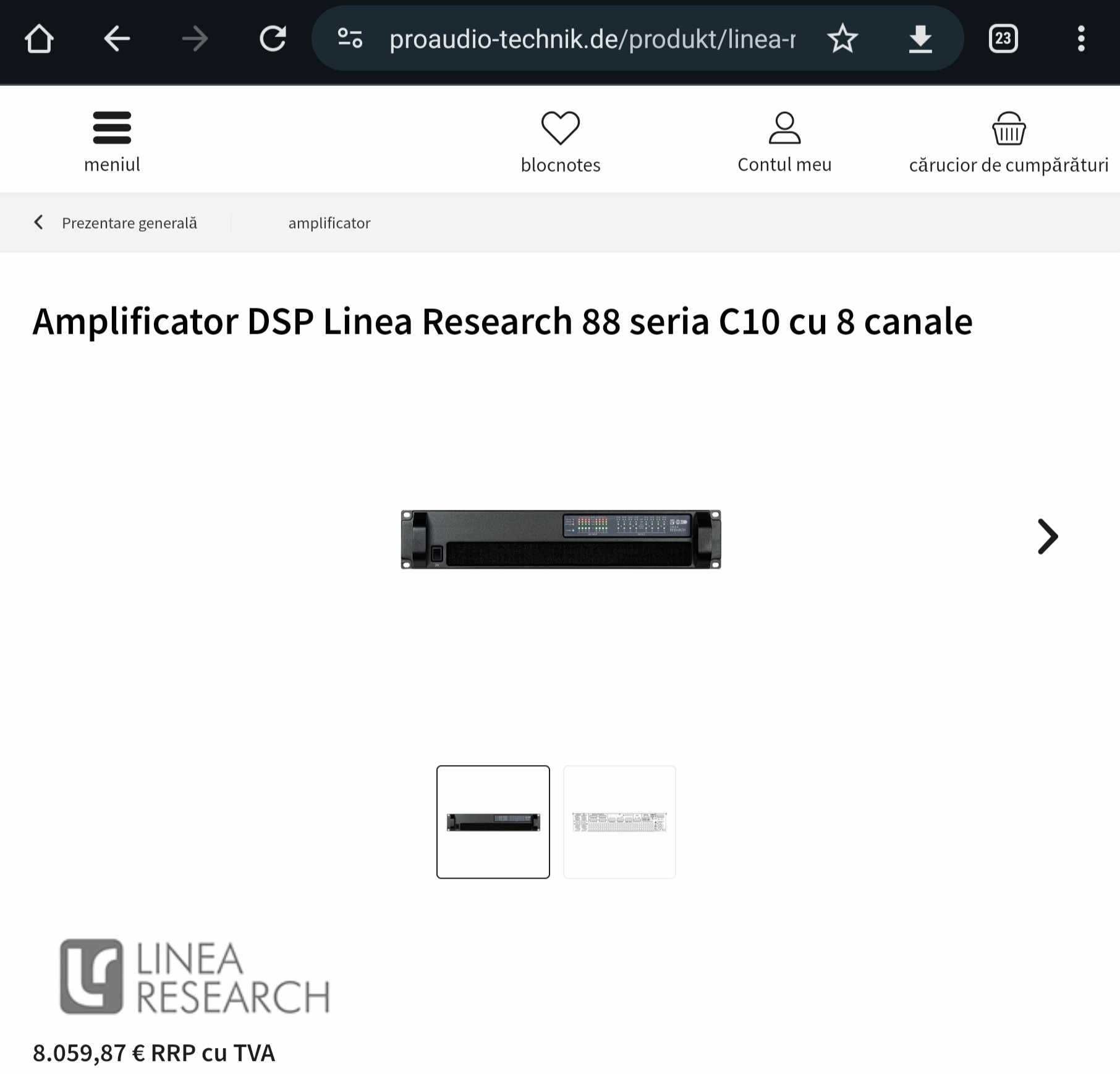 Amplificator DSP Linea Research 88 seria C10 cu 8 canale