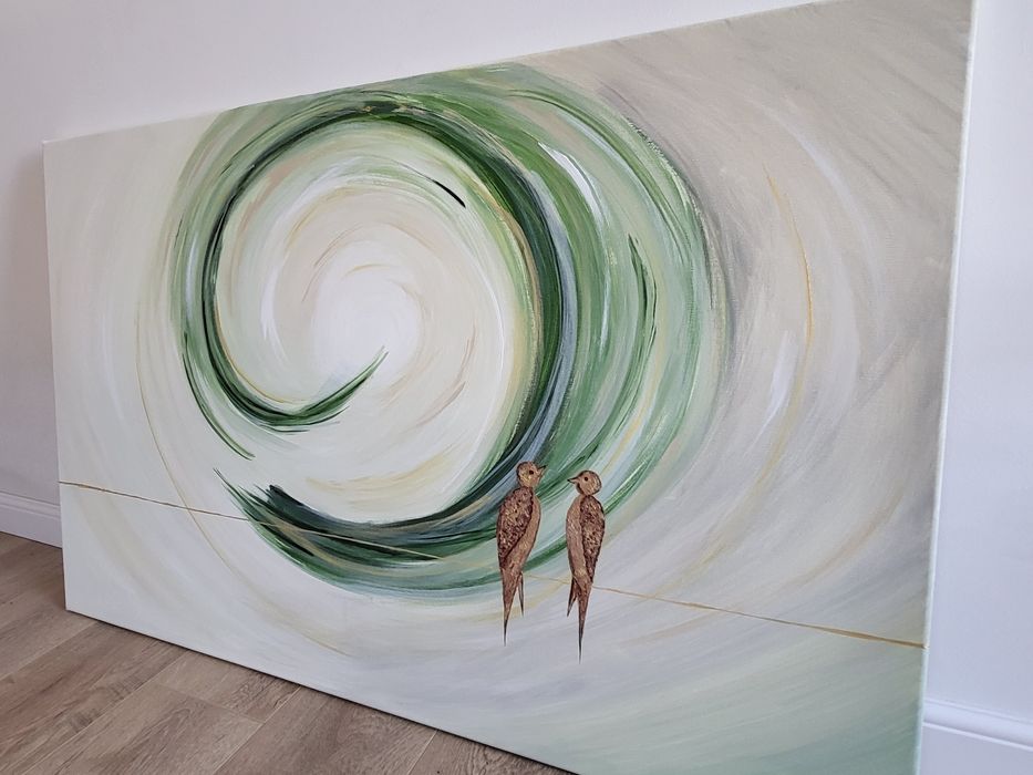 Tablou pictat manual "Birds"