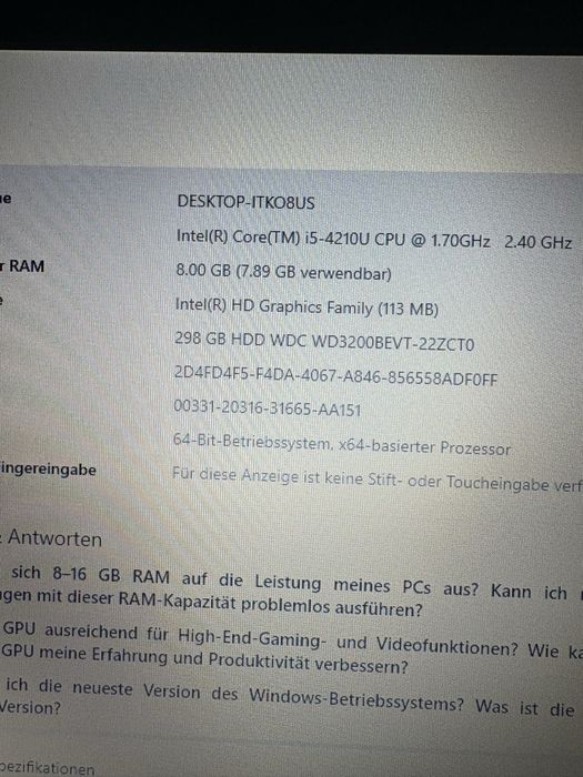 Asus X550 CC 8 GB ram i5 4 nuclee