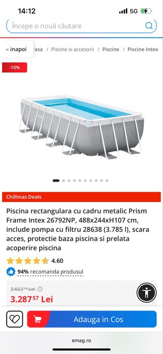 Piscina gonflabila 488x244XH107 cm