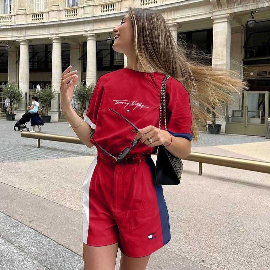 Tommy Hilfiger дамски комплект от две части в черно и червено