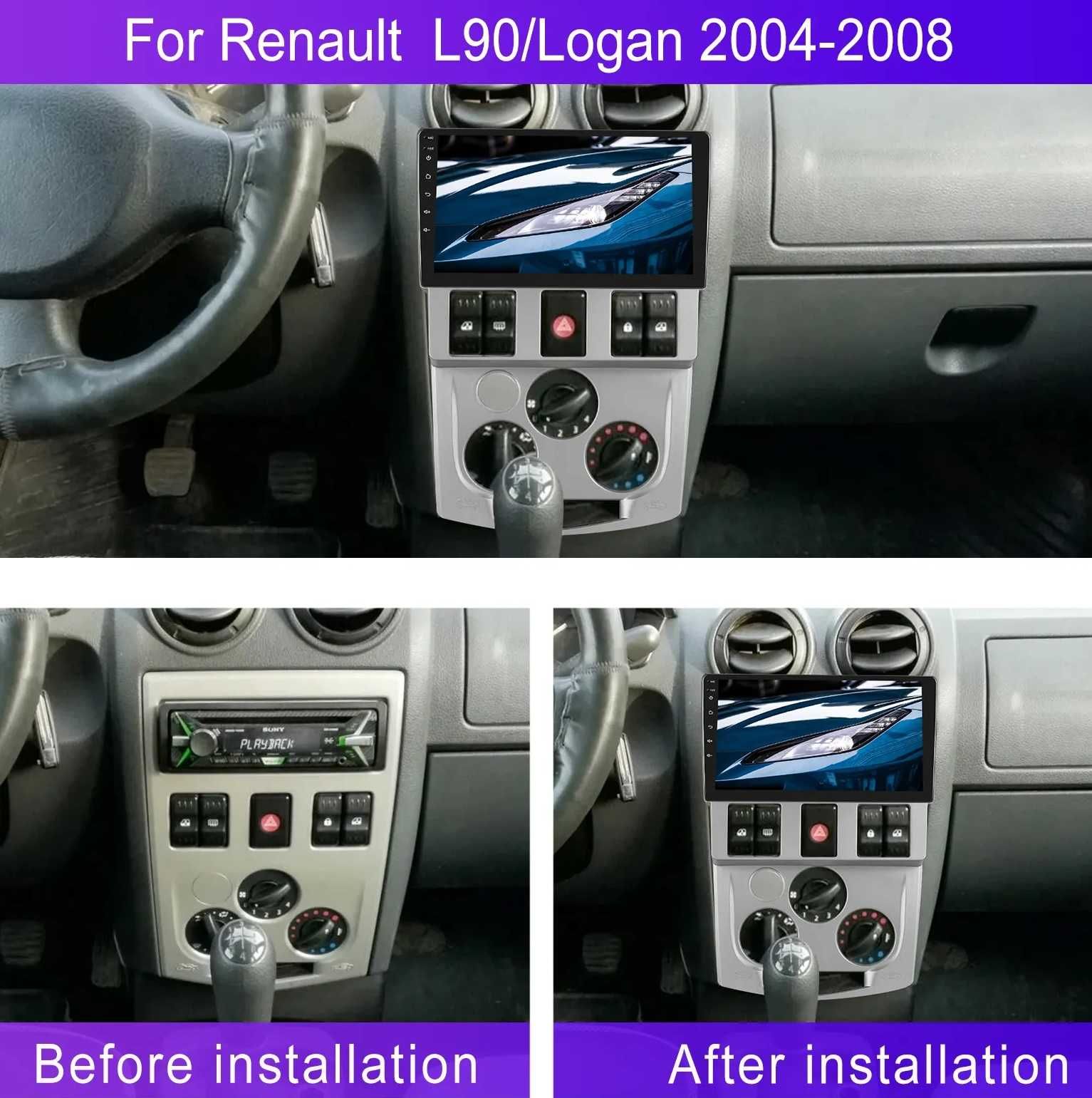 Мултимедия за Dacia Logan 1 L90 Logan Навигация Android 2DIN двоен дин