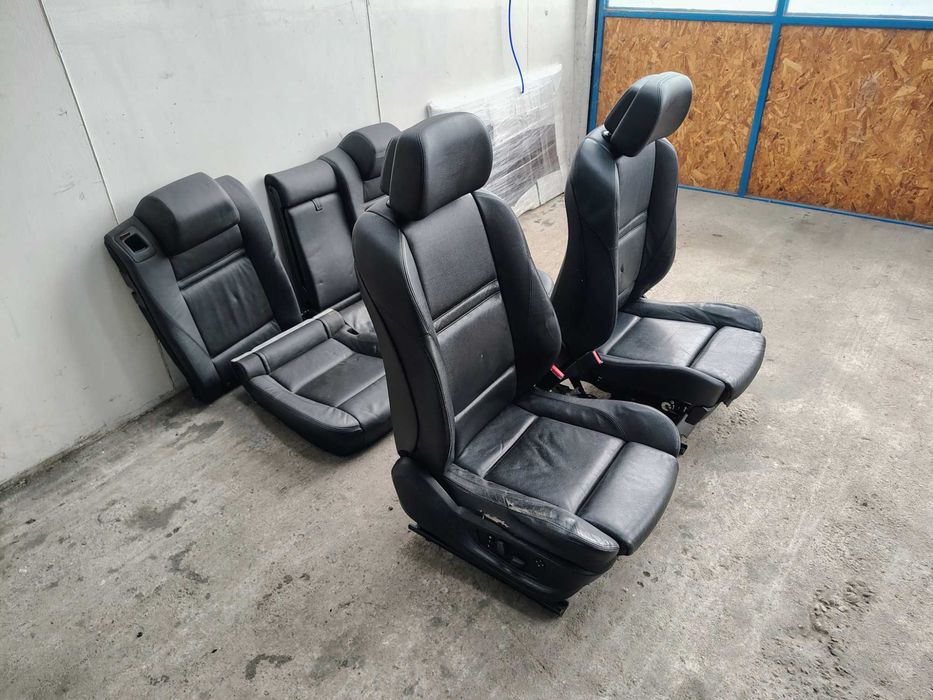Черен кожен салон с подгрев Рекаро БМВ Х6 Е71