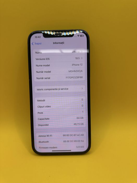 iPhone 12 64GB Black Baterie 100%