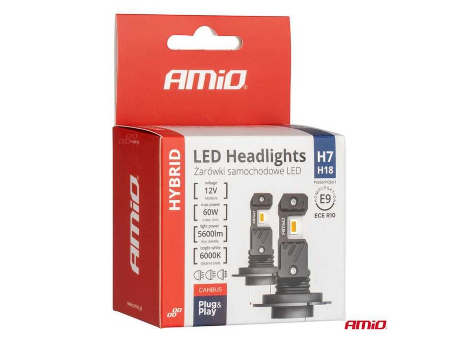 LED крушки H7 / H18 AMIO HYBRID Лед крушка Canbus 60W, 6000K