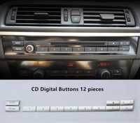 Butone crom bord radio cd multimedia BMW F10 F07 F06 F13 5 6 7