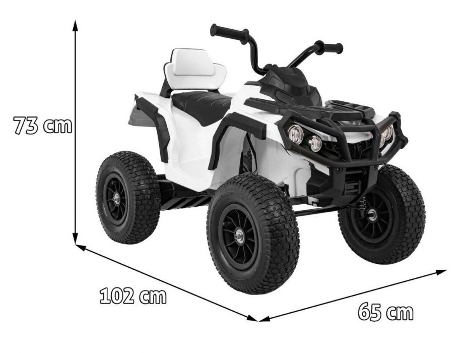 ATV electric pentru copii (0906 AIR) cu roti gonflabile Alb