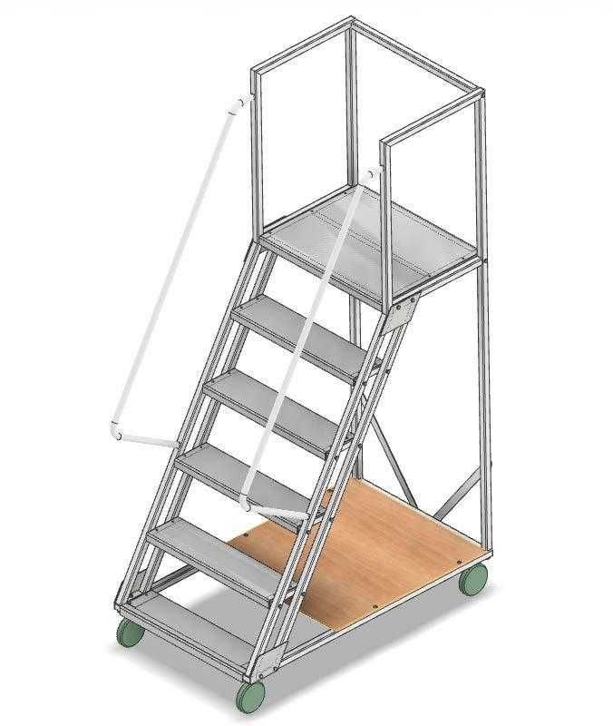 Scara cu platformă HK – 1398x1223x700 mm, 5+1 trepte