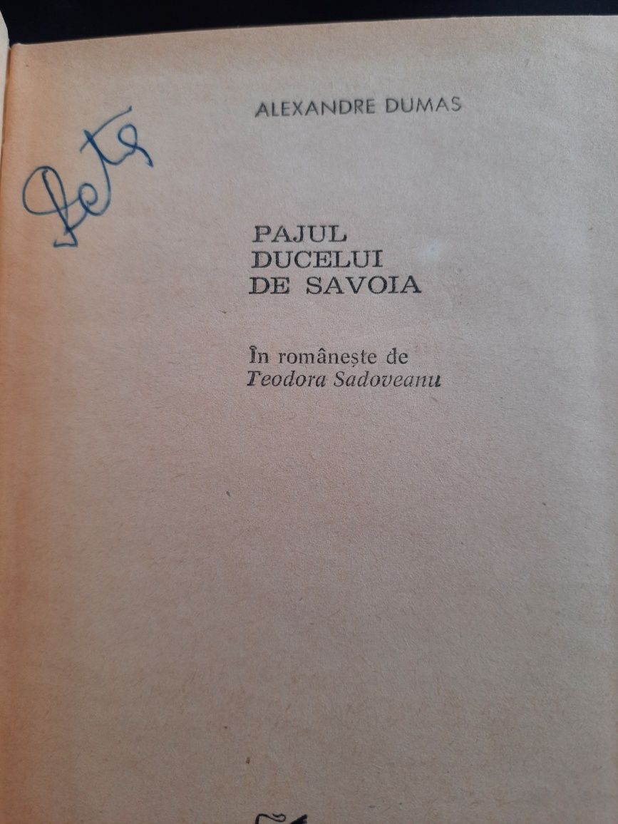 Pajul Ducelui de Savoia de Alexandre Dumas 1974