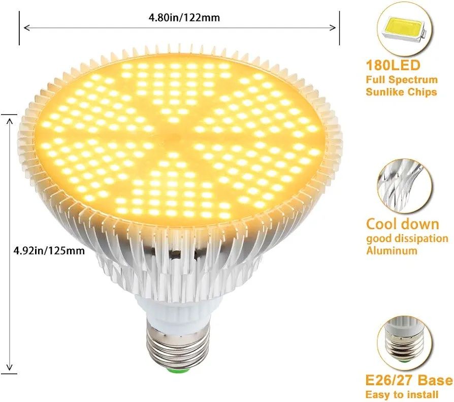 Set 2 becuri grow light plante 120w e27